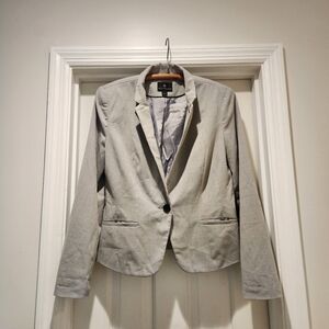 Worthington Women's Blazer Size Large Light Gray Y2K Office wear Minimalist